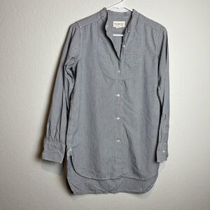 Denim & Supply Ralph Lauren Blouse Womens XS Gray Striped Henley Tunic Top